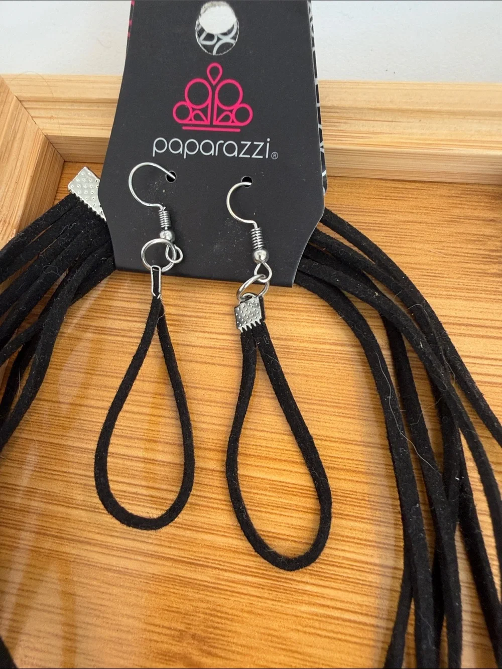 paparazzi Black Cord Choker Set with Turquoise, Pink & Green Accents